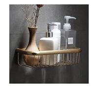 GJLJYJY Étagères flottantes Accessoires de salle de bain muraux, étagère de rangement de salle de bain en or brossé, panier de douche, support de douche en laiton, support de douche/35 cm