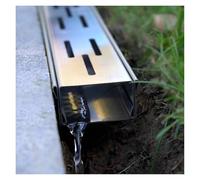 GJMSSMY Canal d'évacuation extérieur pour eaux pluviales, système de Mini-canalisation en Acier Inoxydable, gouttière Mince pour Jardin et Cour, déviateur d'eau pour Pluie, Neige, Feuilles, débris e