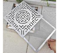GJMSSMY Caniveau de Sol carré en Acier Inoxydable 304 - Grille de Drainage Robuste de qualité supérieure pour Jardin, Cour, allée et sous-Sol - Couvercle de Regard élégant et bloqueur de débris
