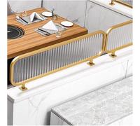 GJMSSMY Cloisons de comptoir pour espaces Repas, Panneaux de séparation décoratifs en Verre translucide à Rayures pour Restaurants (Or-b, 30 x 70 cm)