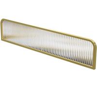 GJMSSMY Cloisons de comptoir pour espaces Repas, Panneaux de séparation décoratifs surélevés en Verre rayé pour Restaurants, séparateurs de comptoir Bas pour espaces Repas (Or-b, 30 x 70 c