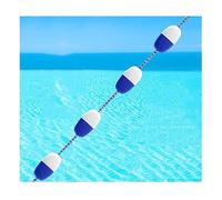 GJMSSMY Corde de sécurité Flottante pour Piscine avec bouées et Crochets, séparateur de Couloir de nage préassemblé, Bleu et Blanc, idéal pour la sécurité à la Plage et en Eau Peu Profonde, Parfait