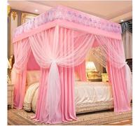 GJMSSMY Couvre-lit moustiquaire, Rideau de lit superposé Style Cour européenne avec Support (Couleur : I, Taille : 200 x 220 cm / 79 x 86 po) (Couleur : D, Taille : 200 x 220 cm / 79 x 87