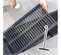 GJMSSMY Grille de caniveau extérieure Noire, Grille d'égout rectangulaire, système de Drainage, caniveau antidérapant (50 x 35 x 4 cm)