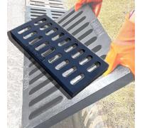 GJMSSMY Grille de caniveau Robuste en Fonte, Couvercle de caniveau rectangulaire en métal pour système de Drainage extérieur, Piscine, Garage, Cour (19 3/4 x 7 7/8 x 1 1/8 po (50 x 20 x 3 cm))