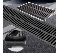 GJMSSMY Grille de caniveau Robuste pour caniveaux de Drainage extérieurs, Grille carrée pour allée, Grille de caniveau Haute capacité pour Garage et Trottoir (L 20 cm x H 2,5 cm)