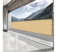 GJMSSMY Panneau Brise-Vent extérieur Jaune Sable 125 x 350 cm - Protection été/Hiver pour Jardin, Durable et élégante, avec Attaches pour Un Confort extérieur accru