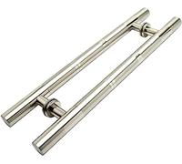 GJMSSMY Poignée de Porte Robuste en Acier Inoxydable, Tube Rond, pour l'intérieur et l'extérieur, utilisable sur Portes en Verre, Portes métalliques, Portes coulissantes, Portes de Grange,