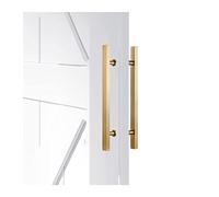 GJMSSMY Poignées de Porte de Grange carrées en Acier Inoxydable pour Portes en Verre/Bois, poignée de Porte d'entrée Robuste et élégante à Double Face, moulée en H