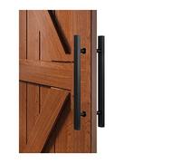 GJMSSMY Poignées de Porte de Grange carrées en Acier Inoxydable pour Portes en Verre/Bois, poignée de Porte d'entrée Robuste et élégante à Double Face, moulée en H