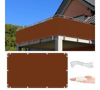 GJMSSMY Protection de Balcon Rouge 100x250cm résistante aux intempéries pour rambardes de Jardin et de Cour arrière. Comprend des œillets, des Attaches de câble et Un Cordon. PEHD 165 g/m²