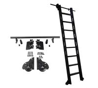 GJMSSMY Quincaillerie pour échelle coulissante de bibliothèque - Kit de Rail et de Rail Roulant en Bois, échelle Mobile en métal de 1,20 m avec Frein pour Grenier et Bureau - Solution élég