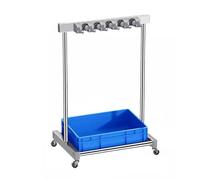 GJMSSMY Support de Rangement Mobile en Acier Inoxydable pour Outils de Nettoyage - Porte-balais et serpillères pour écoles, usines, hôtels - Égouttoir Robuste de 67 cm, Gris, idéal pour Or