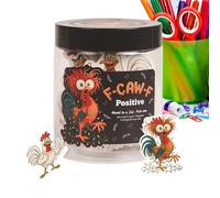 GjnjfdF Bocal de Bénédictions - Motivation Poulet avec 60 Cartes - Pot de Positivité avec Citations Inspirantes - pour Femmes Amis Collègues Adolescents Anniversaire Pâques Vacances Nouvel An Cadeaux