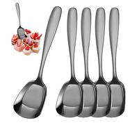 GjnjfdF Cuillères de Service à Tête Carrée en Acier Inoxydable,Cuillères à Tête Carrée en Acier Inoxydable, à soupe, de service, cuillères à mesurer épaisses, cuillères à Dessert