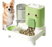 GjnjfdF Distributeur de Nourriture et Fontaine à Eau pour Chat | Distributeur Automatique 2 en 1 pour Nourriture de Chien | Fontaine à Eau Intelligente pour Animaux Domestique Intérieur Extérieur