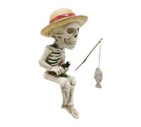 GjnjfdF Figurines Squelette,Petite Figurine Squelette | Sculpture d’Halloween Amusante en Forme de Petit Squelette - Petit Squelette décoration de Maison d'halloween, Sculpture de pêche de crâne en