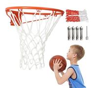 GjnjfdF Filet de de Basket | Cercle de Basket Mural avec Filet | Système de But Anti-Rouille pour Allée Salle de Sport École Centre Fitness Grange Camp