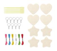 GjnjfdF Kit de Broderie pour,Kit De Broderie Avec Cœur Et Étoile En Bois - Activité Créative de avec Fils et Aiguilles pour Maison Voyage Loisirs