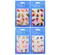 GjnjfdF Lot de 48 leurres de pêche réalistes pour pêche à la mouche - Ensemble de leurres de pêche portables | Pour pêcheurs, hommes, pères et maris pour lacs d'eau douce, rivières, ruisseaux