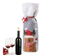 GjnjfdF Sac À Bouteille De Vin De Noël,Une Décoration De Fêtes Réutilisable avec Un Cordon | Housses pour Bouteilles de Vin de Fêtes,pour Le Mariage, l'anniversaire, Le Voyage, La Fête Et Le Nouvel