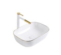 GJPDPZ Évier de salle de bain simple en céramique Art comptoir lavabo Phnom Penh lavabo simple salle de bain balcon lavabo lavabo, lavabos de salle de bain, une couleur - 460 x 325 x 135 mm