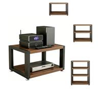 GJPXFR 2/3/4 Niveaux Meuble HiFi, Support pour Platine Vinyle Meuble Jeux Vidéo, Rack HiFi pour Stéréo Support Multimédia Armoire De Rangement pour Équipement Audio(2-Tier/45x35x27cm)