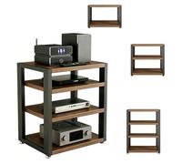 GJPXFR 2/3/4 Niveaux Meuble HiFi, Support pour Platine Vinyle Meuble Jeux Vidéo, Rack HiFi pour Stéréo Support Multimédia Armoire De Rangement pour Équipement Audio(4-Tier/45x35x55cm)