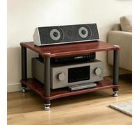 GJPXFR Meuble Chaine HiFi Armoire De Rack Audio, Support Multimédia À 2/3/4 Niveaux, Étagère Multimédia De Rangement pour Boîtiers DVD Câbles Consoles De Jeux(Teak,2-Tier (60x48x36cm))
