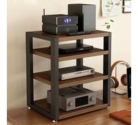 GJPXFR Meuble Chaine HiFi Étagères De Rangement for Composants Multimédias À 2/3/4 Niveaux, Petit Support Audio Vidéo Armoire De Rangement Chaînes Stéréo(4-Tier/45x35x55cm)
