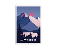GJrjdb Affiche de voyage vintage Les Pyrénées 20 x 30 cm