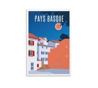 GJrjdb Affiche vintage de voyage AFFICHE PAYS BASQUE Pelote 20 x 30 cm