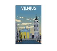 GJrjdb Affiches de voyage vintage Vilnius Lituanie 20 x 30 cm