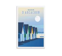 GJrjdb Poster vintage de voyage AFFICHE BASSIN D'ARCACHON, Village Ostréicole 20 x 30 cm
