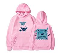 GJRJS Chappell Roan Butterfly Hoodie 2025 World Tour Hoodie Sweats à Capuche Merch,Mode Décontracté Sweats à Capuche Streetwear,Rose,XXS