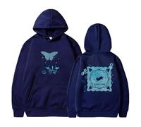 GJRJS Chappell Roan Butterfly Hoodie 2025 World Tour Hoodie Sweats à Capuche Merch,Mode Décontracté Sweats à Capuche Streetwear,Bleu,XS