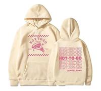 GJRJS Chappell Roan Hot to Go Hoodie Sweats à Capuche Merch,Mode Décontracté Sweats à Capuche Streetwear,Beige,S