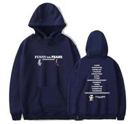 GJRJS Damiano David Funny Little Fears Album Hoodie Sweats à Capuche Merch,Mode Décontracté Sweats à Capuche Streetwear,Bleu,S