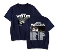 GJRJS Jesse Welles Fear is The Mind Killer Tour T-Shirt Amples Manches Courtes Graffiti,Bleu,4XL