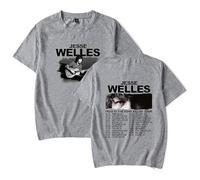GJRJS Jesse Welles Fear is The Mind Killer Tour T-Shirt Amples Manches Courtes Graffiti,Gris,4XL