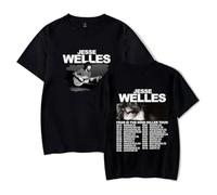 GJRJS Jesse Welles Fear is The Mind Killer Tour T-Shirt Amples Manches Courtes Graffiti,Noir,4XL