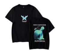 GJRJS Merch Dove Cameron T-Shirt Amples Manches Courtes Graffiti,Noir,XL