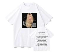 GJRJS Merch Dove Cameron Too Much 2025 T-Shirt Amples Manches Courtes Graffiti,Blanc,XL