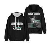 GJRJS Sarah Connor My Favorite Song 2025 Hoodie Sweats à Capuche Merch,Mode Décontracté Sweats à Capuche Streetwear,Noir,3XL