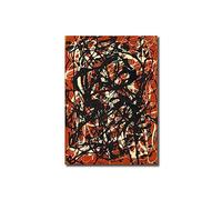 GJRYHXT Jackson Pollock Mur Art Tableaux: forme libre. Célèbre reproduction d’œuvres d’art abstraites sur toile. Décor Tableau pour salon 80x112cm seulement toile