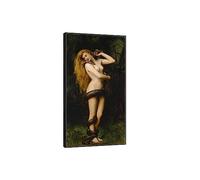 GJRYHXT John Collier Tableaux murale encadrée: Lilith avec un serpent. Reproduction d’œuvres célèbres sur toile. Décor photo pour salon 80x152cm Cadre noir