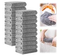 GJV Lot de 20 chiffons de nettoyage réutilisables en microfibre - Torchons à vaisselle en charbon de bambou épais - Absorbants - Faciles à nettoyer