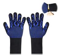 GJV Maniques de four, gants résistants au feu pour barbecue, gants résistants aux coupures pour gril, gants résistants à la chaleur de 800 °C, gants de four en silicone antidérapants, gants de cuisine