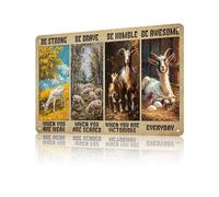 GJXFTPTTBD Plaque en métal rétro amusante en forme de chèvre avec citation de motivation pour la maison, le bureau, la chambre, le café, le bar, la boutique - 30,5 x 20,3 cm