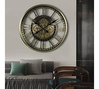 GJXJY Horloge Murale Vintage Rétro a Pile Industrielle en Métal Style avec Engrenage Ø 53.5cm Silencieuse Horloge Murale 3D Traditionnel pour Cuisine, Salon, Bureau (Color:Le cuivre)
